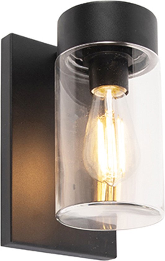 QAZQA jarra - Moderne Wandlamp voor buiten - 1 lichts - L - Zwart - Buitenverlichting