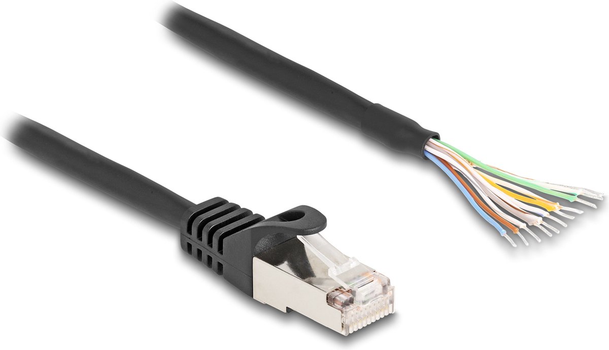 Delock Cable RJ50 male to open wire ends S/FTP 1 m black