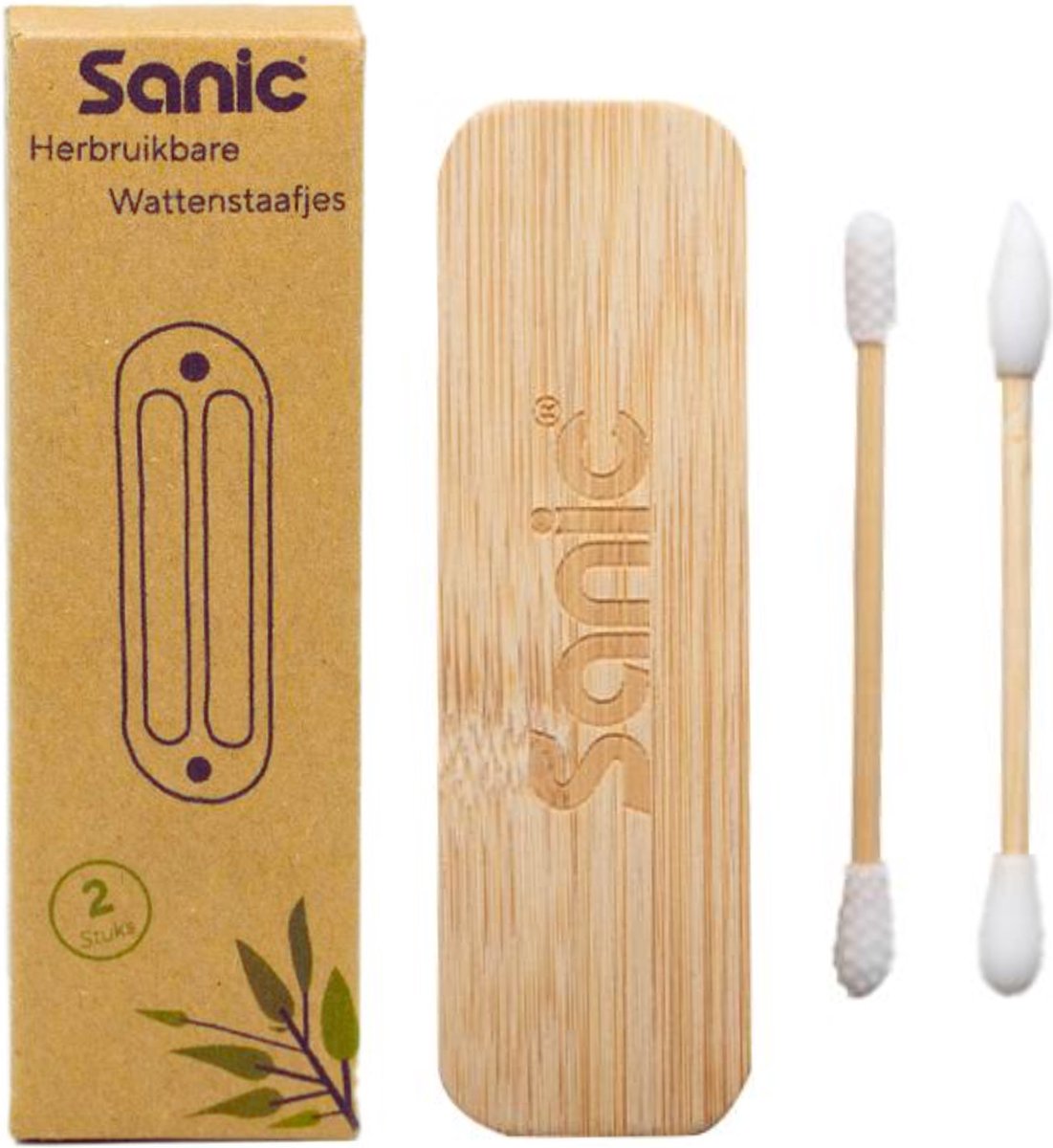Sanic® - Herbruikbare Wattenstaafjes - Bamboe - Wasbaar - Duurzaam - Swab - 2 stuks