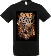 T-Shirt 1-122 Zwart cartoon Skate or Death - xL
