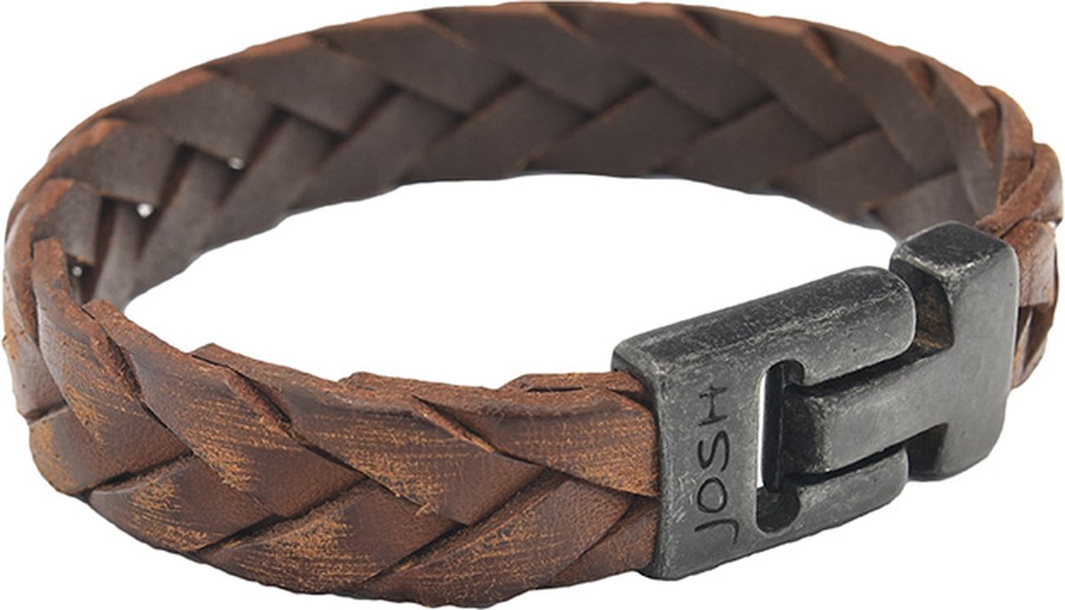 JOSH Heren Leren Armband Cognac | 24903-BRA