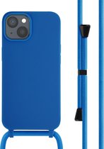 iMoshion Hoesje Geschikt voor iPhone 14 Hoesje Met Koord - iMoshion Siliconen hoesje met koord - Blauw