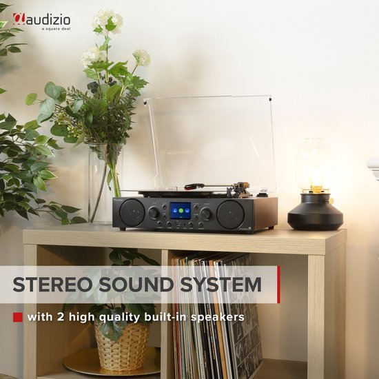Platenspeler met DAB radio - Audizio Tulsa - Bluetooth 5.0 - DAB+ / FM