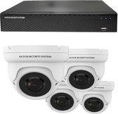 Draadloze Camerabeveiliging - Sony 5MP - 2K QHD - Set 4x Dome - Wit - Binnen & Buiten - Met Nachtzicht - Incl. Recorder & App
