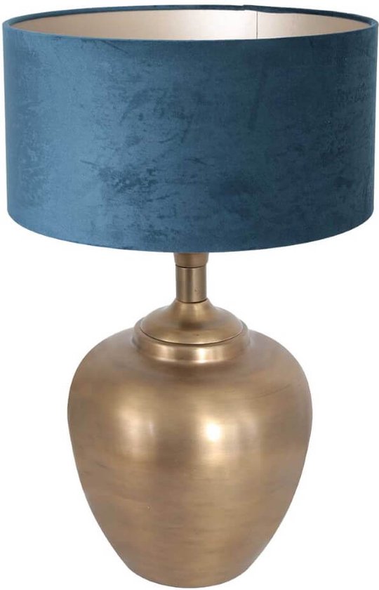 Steinhauer Brass tafellamp – ø 400 cm – E27 (grote fitting) – blauw en brons