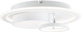 Lampe Brilliant Sigune LED plafonnier 40x40cm blanc/noir, 1x LED intégrée, 40W LED intégrée, (4400lm, 3000K), dimmable avec télécommande