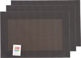 Placemats Hampton - 6x - bruin - PVC - 30 x 45 cm