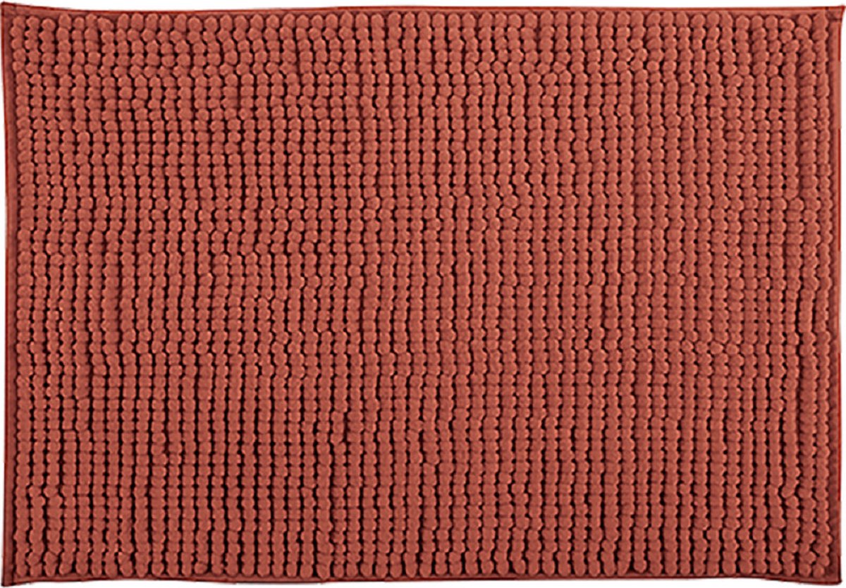 MSV Badkamerkleed/badmat tapijtje voor op de vloer - terracotta - 50 x 80 cm - Microvezel - anti slip