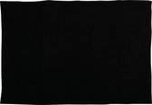 MSV Badkamerkleed/badmat tapijtje voor op de vloer - zwart - 50 x 80 cm - Microvezel - anti slip