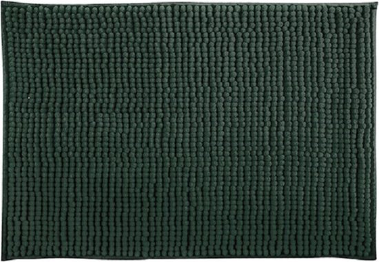 MSV Badkamerkleed/badmat tapijtje voor op de vloer - donkergroen - 50 x 80 cm - Microvezel - anti slip