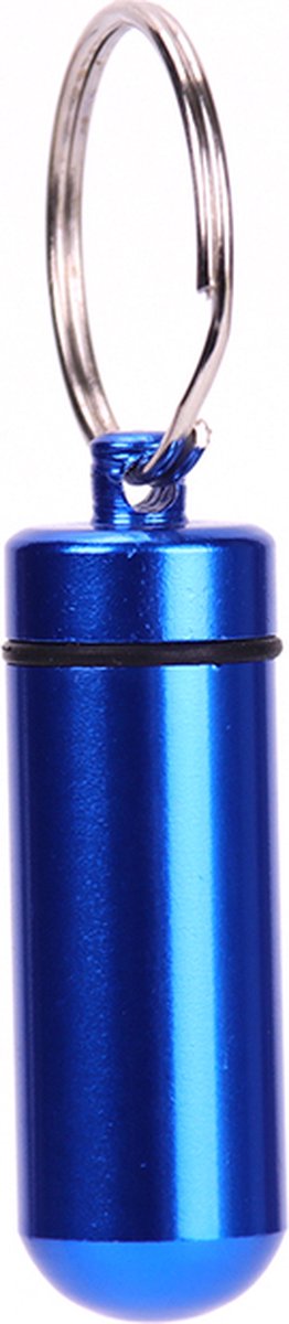 Pillenkoker sleutelhanger - pillendoosje - 2 Stuks - Blauw