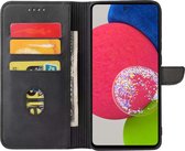 Smartphonica Samsung Galaxy A52s 5G kunstleren hoesje met lipje en pashouders - Zwart / Kunstleer / Book Case geschikt voor Samsung Galaxy A52s 5G
