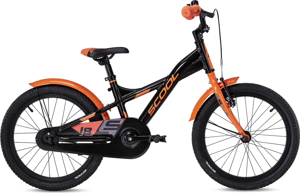 s'cool XXlite alloy 18 Kinderen, zwart/oranje