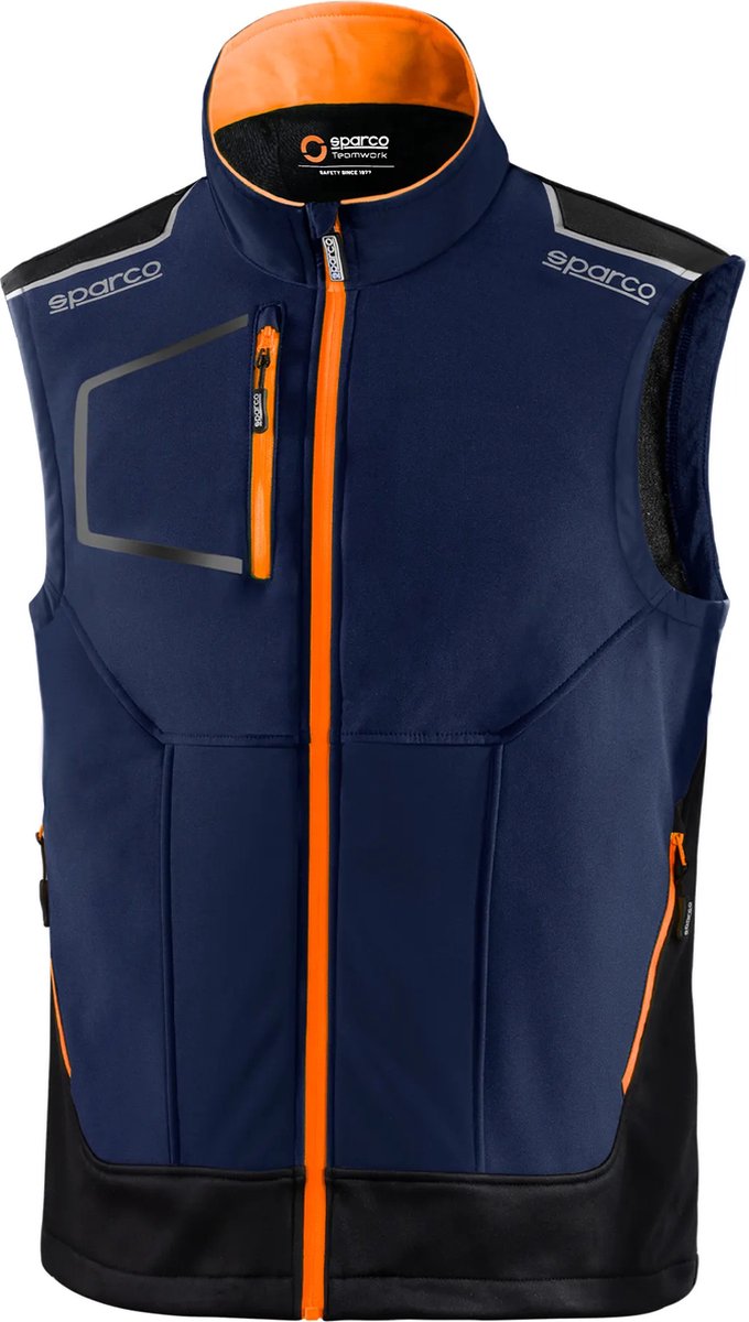 Sparco TECH Light Vest Bodywarmer - Gilet - Lichtgewicht Vest - Maat XXL - Marineblauw/Oranje