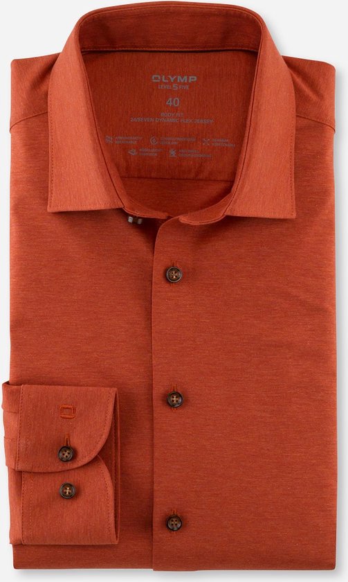 OLYMP Camicia Uomo Level Five Body Fit – Maniche Lunghe, Colletto Kent, Tinta Unita, Vestibilità Comoda 366 - 4