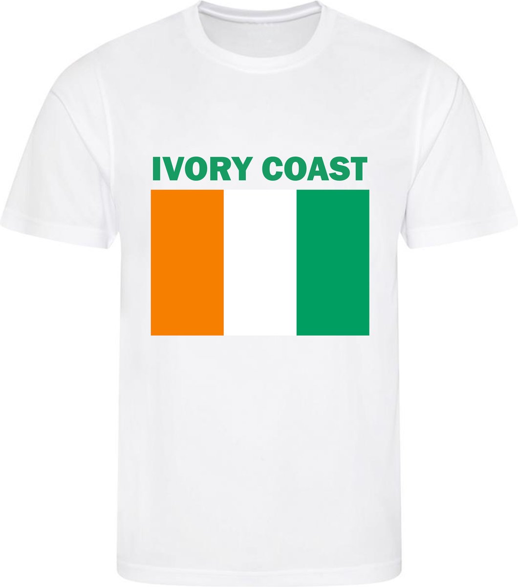 Ivoorkust - Ivory Coast - T-shirt Wit - Voetbalshirt - Maat: XXL - Landen shirts