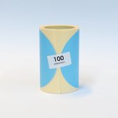 Blanco Stickers op rol 100 stickers 100mm blauw