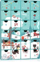 BRUBAKER Adventskalender Katten - voor Kattenliefhebbers - Kerstkalender met 24 Vakjes om zelf te vullen met kleine Cadeautjes