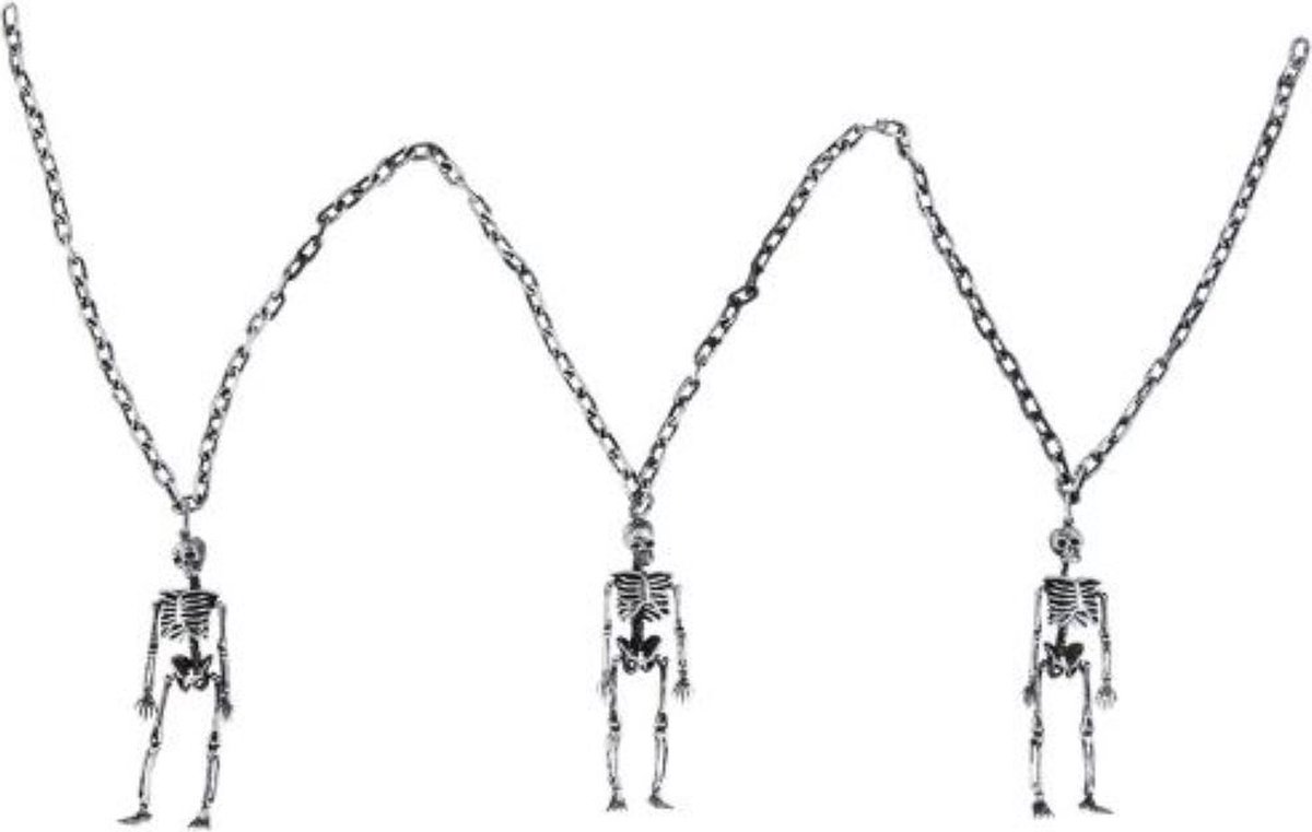Halloween Deco Ketting Skeletten 160cm