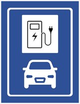 Pictogram/ bord | Parking elektrische wagens | 27 x 36 cm | Parkeren | Laadpaal | Oplaadstation | Laad station | Laden | Auto opladen | Eco | Voorbehouden | Parkeersignalisatie | 1 stuk