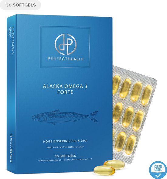 Perfect Health - Omega 3 Capsules 1000mg - Visolie Extract - Hoge Dosering EPA en DHA - 30 Stuks - Vegan