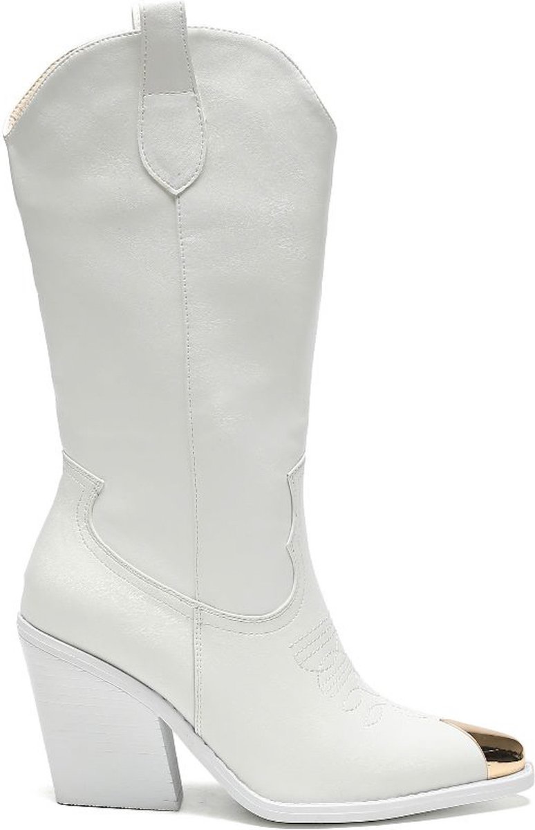 Smile Favorites® Dames Cowboylaarzen - Wit - Imitatieleer - Maat 37