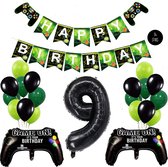 Snoes Mega Game Gamers Helium Verjaardags Ballonnen Feestdecoratie Black Cijfer Ballon nr 9