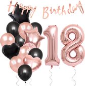 Snoes Ballons 18 Years Party Package - Décoration - Set d'anniversaire Liva Rose Number Balloon 18 Years - Ballon à l'hélium