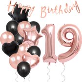 Snoes Ballons 19 Years Party Package - Décoration - Set d'anniversaire Liva Rose Number Balloon 19 Years - Ballon à l'hélium