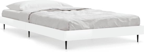 Contour cadre de lit vidaXL Bedframe bewerkt hout wit 100x200 cm842056 Contour cadre de lit vidaXL Bedframe bewerkt hout wit 100x200 cm842056
