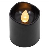 Zwarte waxine lichtjes XL, Set van 12 zwarte waxine led lichtjes, Led lichtjes, Zwarte theelichtjes XL, Zwarte kaarsen