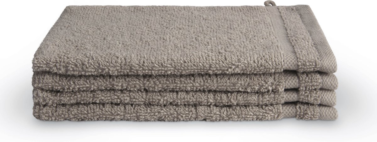 Bath Basics washand 16x21cm taupe (4 stuks)