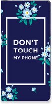 Telefoontasje Xiaomi Redmi Note 12 Pro Plus Smartphone Hoesje Flowers Blue Don't Touch My Phone