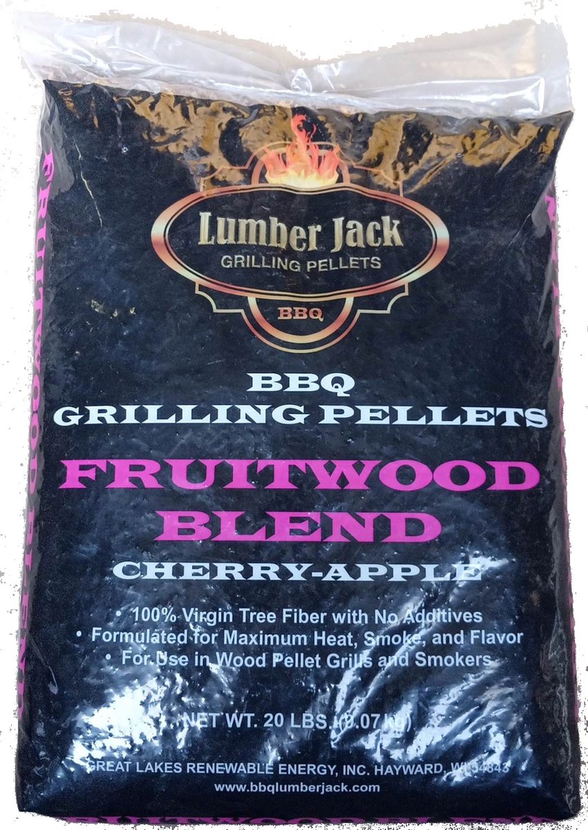 LumberJack BBQ pellets Fruitwood grill pellets voor de barbecue - Fruithout BBQpellets - houtpellets - grillpellets geschikt voor pizza oven, pellet bbq, grill en smoker. Speciaal geschikt voor Weber Smokefire - Lumber Jack