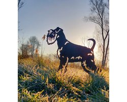 Schnauzer - silhouet hond - cortenstaal - NL product - ware grootte