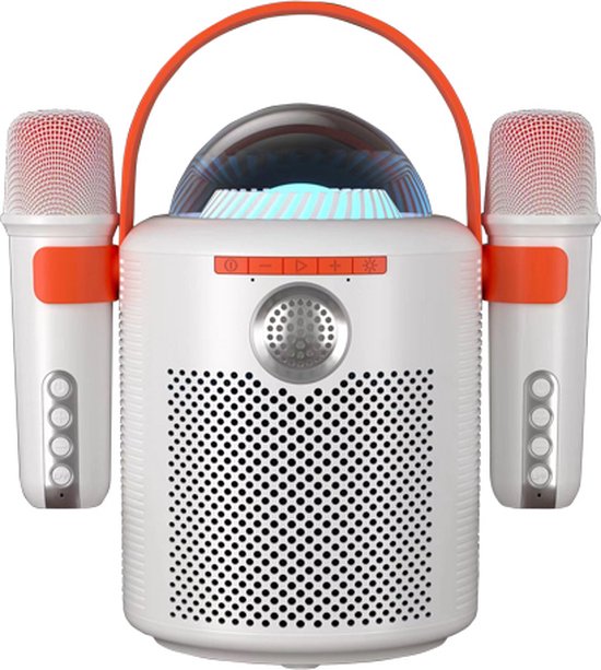 Fenton SBS30W - Enceinte Karaoké bluetooth portable avec 2 microphones -  Blanc
