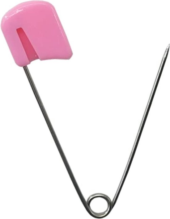 Fako Bijoux® - 10 Épingles De Sûreté Avec Capuchon De Protection - Épingle De Couche Lavable - Épingle De Sûreté Bébé - Épingle - Épingles De Safety Bébé - 54mm - Rose - 10 Pièces
