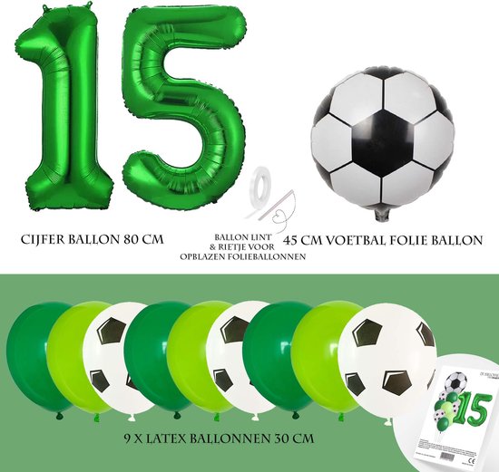 Voetbalballon voor de 18e verjaardag, voetbal 18e verjaardag, decoratie voor jongens van 18 jaar, voetbalthemafeestdecoratie 18 jaar, 18 ballonnen, voetbaldecoratie, verjaardagsdecoratie voor jongens