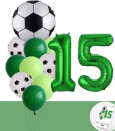 Voetbal Verjaardag * Ballonnen Set 15 Jaar * Hoera 15 Jaar * Jarig Voetbal * Voetbal Fan * Snoes * 80 CM * Voetbal Versiering * Birthday