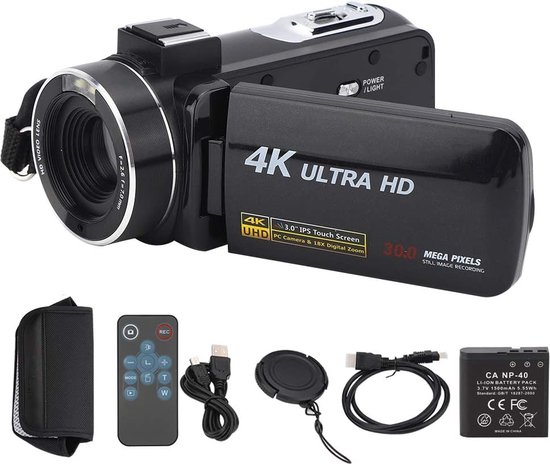 Caméra vidéo numérique - Caméra vidéo haute définition anti-tremblement 4K  - Caméscope... | bol.com