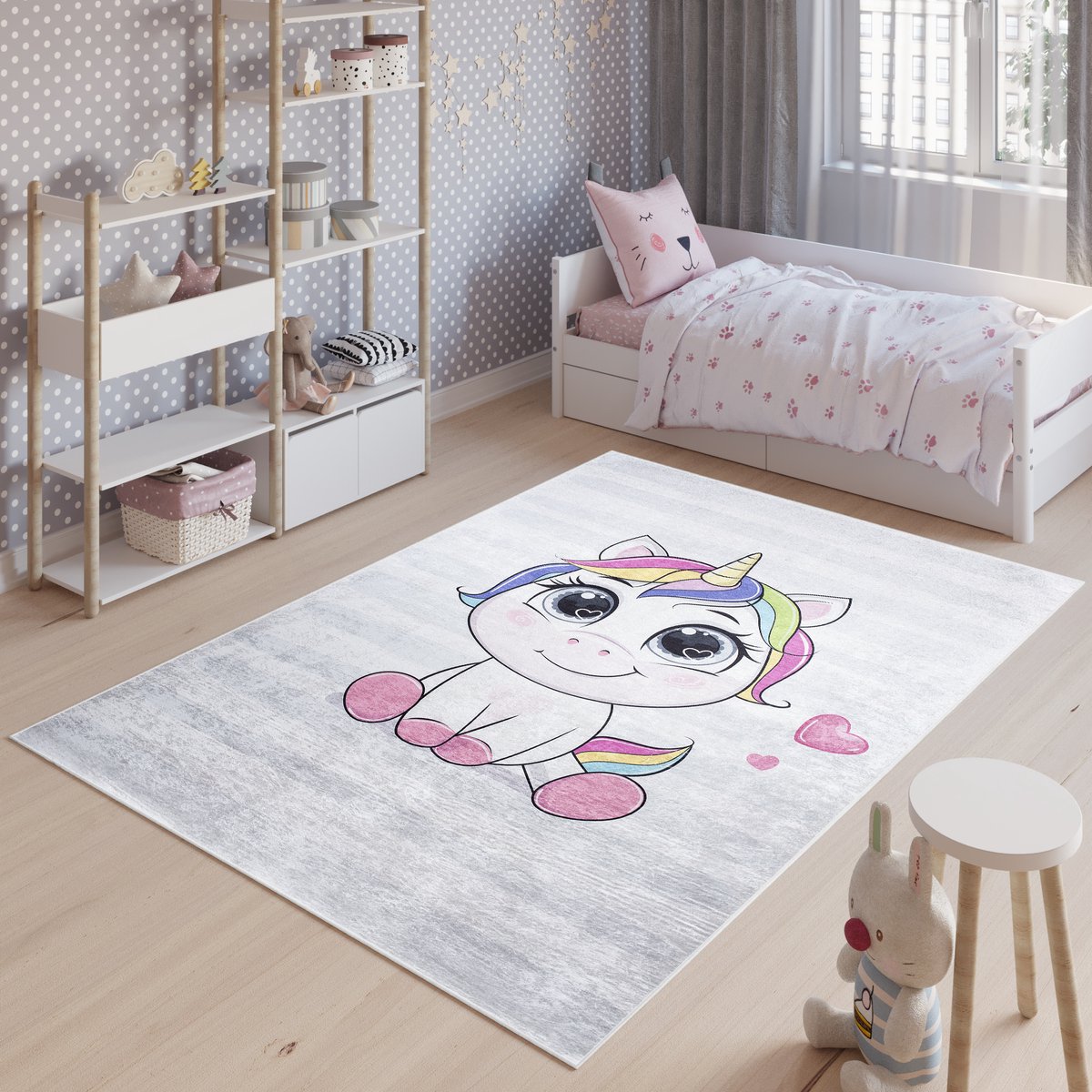 Tapiso Emma Vloerkleed Kinderkamer Babykamer Kinderen Roze Speelmat, foto 2