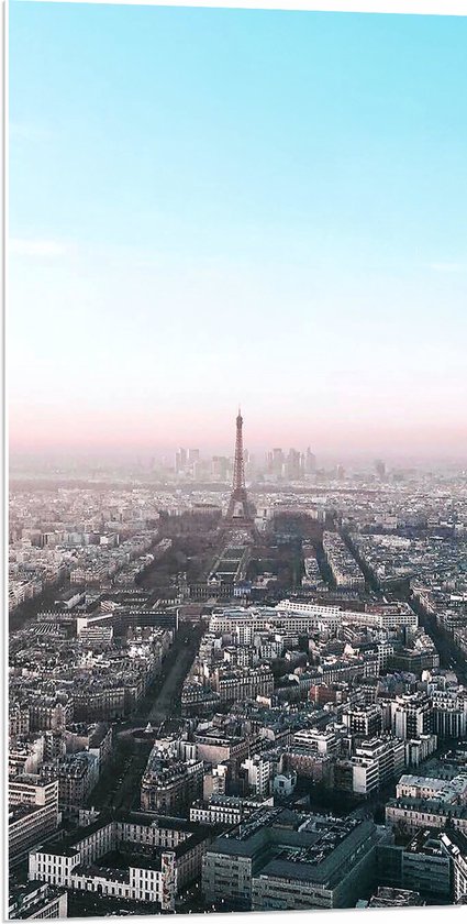 PVC Schuimplaat - Parijs - Eiffeltoren - Stad - Gebouwen - Kleuren - 50x100 cm Foto op PVC Schuimplaat (Met Ophangsysteem)