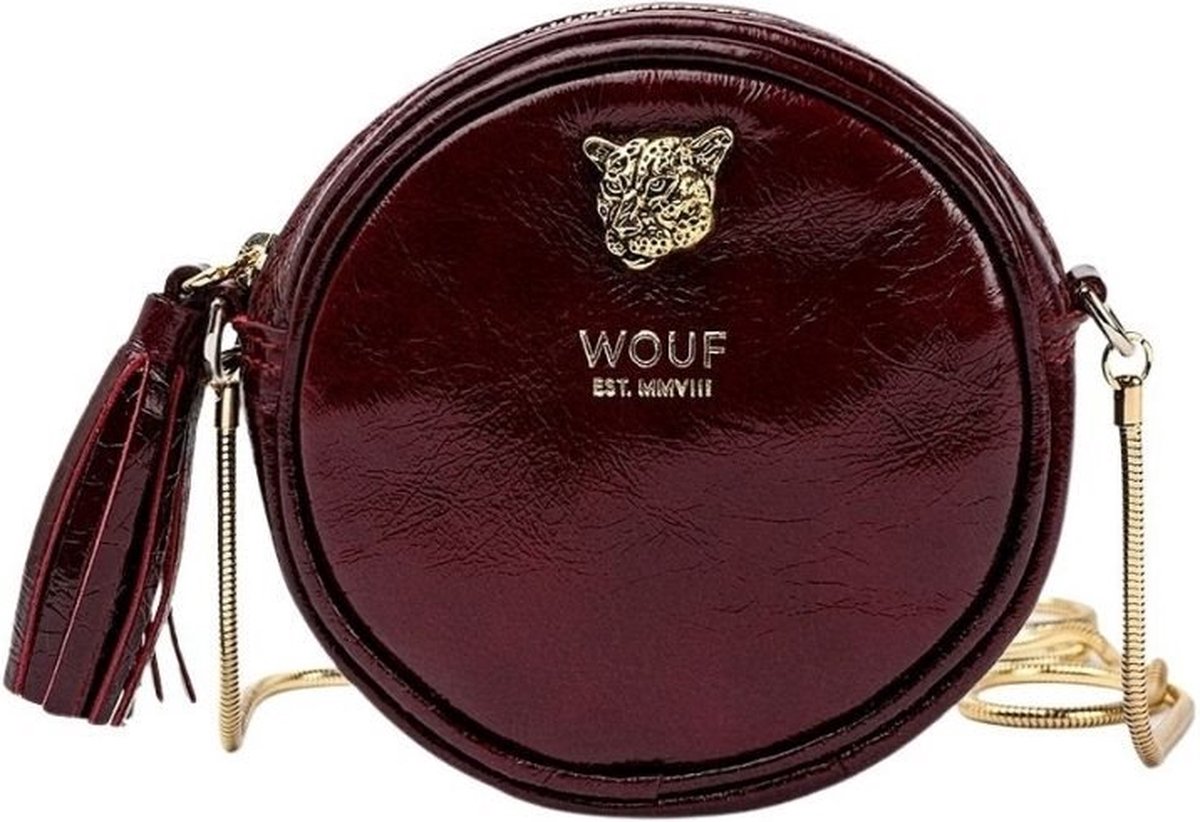 Wouf Burgundy Tiger Circle Mini Bag