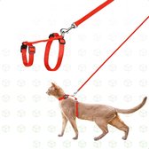 Kattenharnas met looplijn - Kattentuigje met looplijn hoogwaardige kwaliteit - Rood