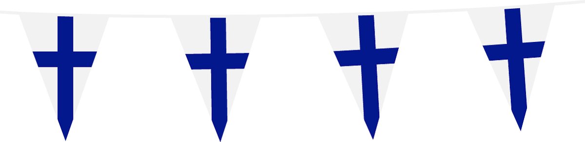 3x Vlaggenlijn Finland 10 Meter - Voetbal EK WK Landen Feest Versiering Decoratie