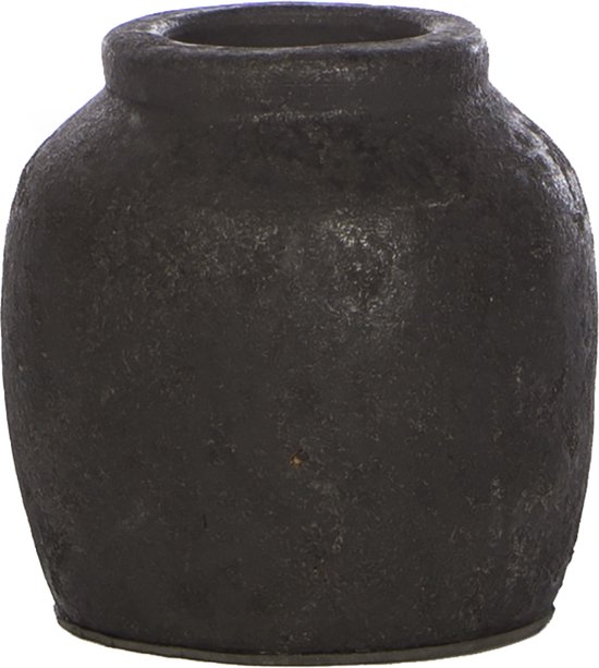 STILL Kleine Vaas - Pot - Aardewerk - Black Series - Zwart - 12x12 cm