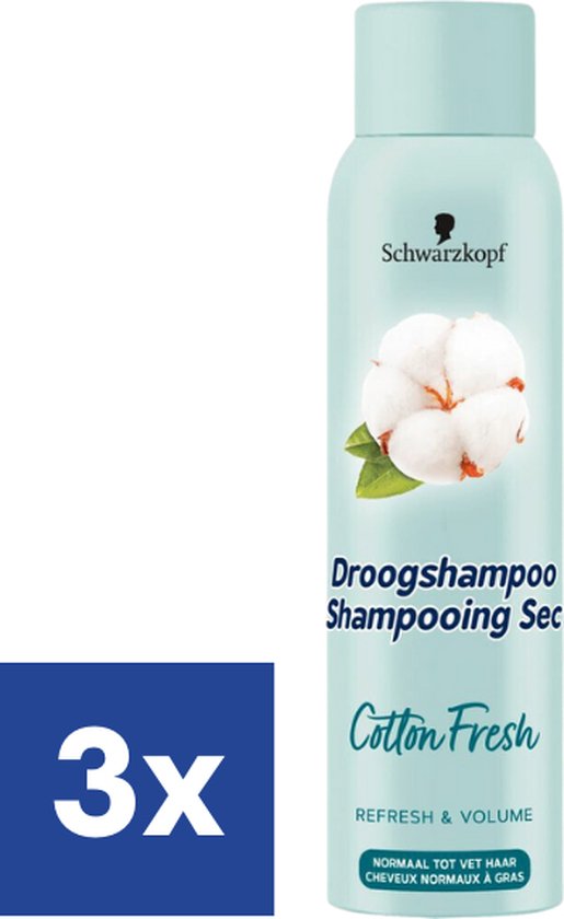 Schwarzkopf Katoenfris Droogshampoo - 3 x 150 ml