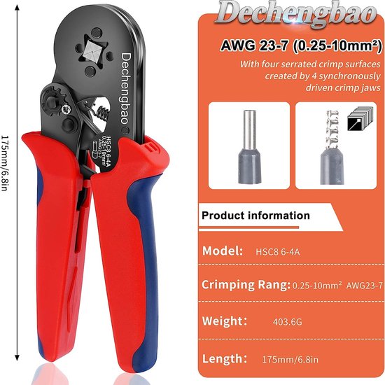 Neo-Tools Krimptang 0,25 - 6mm² - 195mm