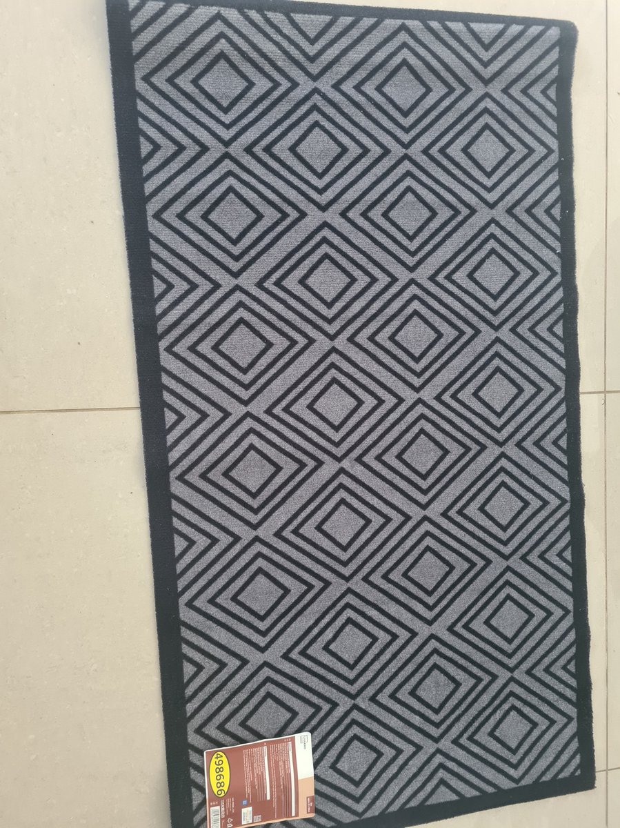 Livarno home Deurmat - 67 x 120cm - zigzag zwart/antraciet - Antislip
