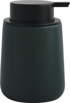 MSV Zeeppompje/dispenser Malmo - Keramiek - donkergroen/zwart - 8,5 x 12 cm - 300 ml